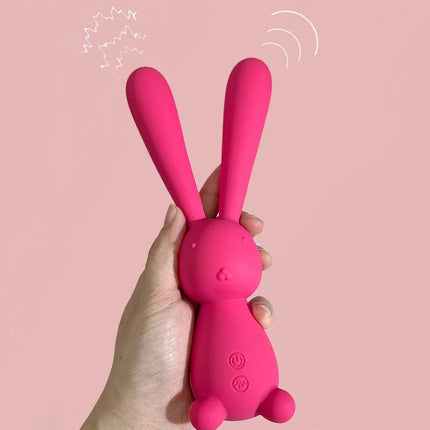 Wiggle Rabbit Vibrator Dual Motors Powerful Rumbly 20 Vibrations Whipser Quiet Liquid Silicone Sex Toy Women Girl Double Dildo