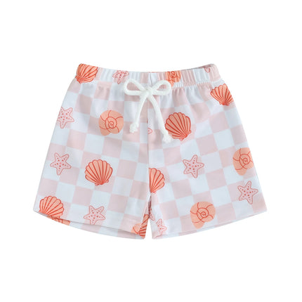 ma&baby 6M-4Y Infant Toddler Kid Baby Boy Swimsuit Animal Shell Coconut Tree Print Shorts Children Beachwear Bathing Suit