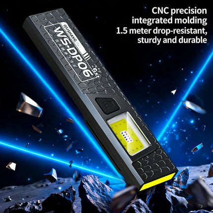 Powerful Mini COB LED Keychain Flashlight USB C Rechargeable Hanging Work Light 550LM Waterproof Camping Walking Pocket Lamp