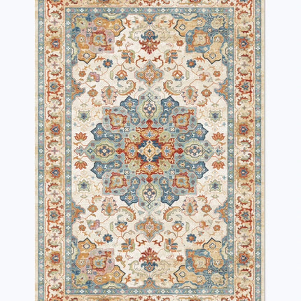 Tapis de style rétro américain pour chambre à coucher Grand tapis de salon Décoration Tapis antidérapant Lavable Tapis de sol de salon Tapis doux pour la maison