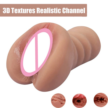 Realistic Male Masturbator Sex Toy - Vagina Pussy Anal Ass Masturbation Cup Adult Erotic Game for Men