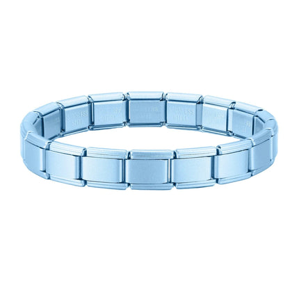 Wholesale High Quality Couple's Y2K Jewelry DIY 9MM Width Italian Elastic Bracelet Solid Color Stainless Steel Fashion Bangle