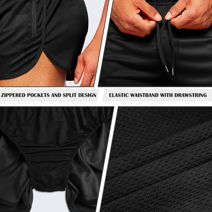 Men's new beach shorts running shorts 3-inch quick drying fitness running fashionable fitness shorts