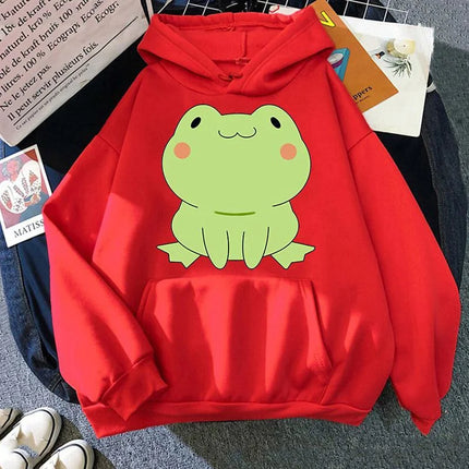 Cute Frog Hoodies Harajuku Casual Streetwear Graphic Print Sweatshirts Unisex Hoodies