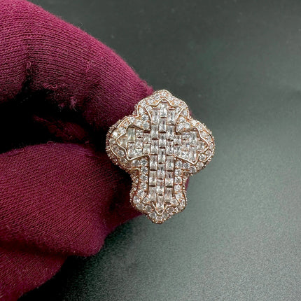 Aokaishen Cross Finger Ring Iced Out AAAAA Zircon Prong Setting Fashion Luxulry Men Hip Hop Jewelry for Gift