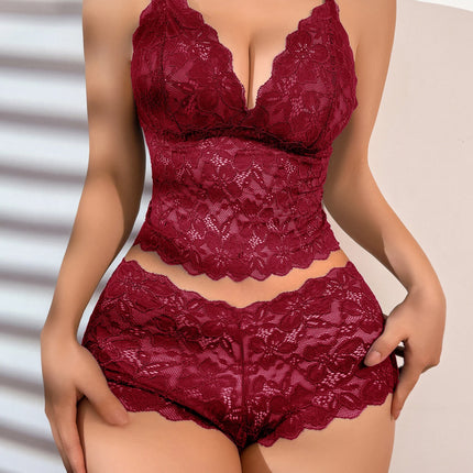 Sexy Sheer Floral Lace Bra Set for Women Wireless Unpadded Bralette Panty Romantic Comfortable Underwear Daily Date Night Gift