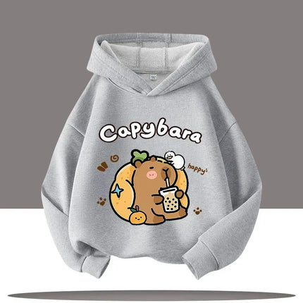 New autumn and winter warm children's hoodie pullover for boys and girls, casual cute cartoon children's hoodie