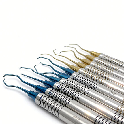 7Pcs Dental Scaler Periodontal Gracey Curettes Set for Subgingival Calculus Removal and Bone Contouring Hand Instruments
