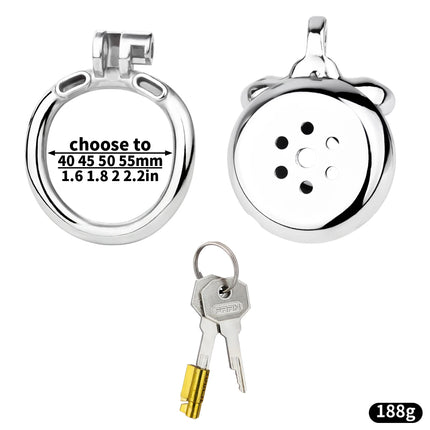 FRRK 268 Flat Button Sissies Male Chastity Cage, 240 Steel Urethral Inverted Chastity Belt, Slave Man Sex Toy Anti-Cheating