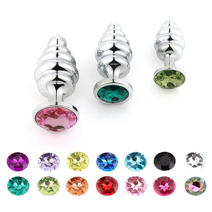 Metal Anal Plug Stainless Steel Butt Plug With Jewelry Colorful Crystal Anus Plug Adults Sex Toys for Men Women Gay Adult Game