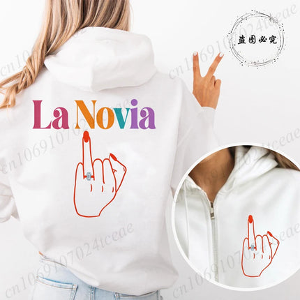 New Fashion Zipper Hoodies Women Future Bride & Tribu De La Novia Fashion Sweatshirt Spanish Girl Bachelorette Party Sportwear