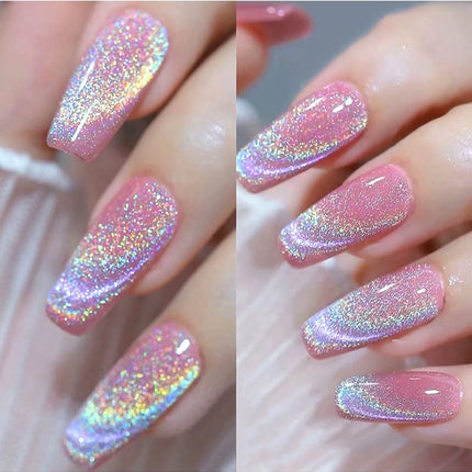 15ML Rainbow Cat Eye Nail Polish Gel Phototherapeutic Gel Soak Off Nail Magnetic Gel Polish Nail Art DlY For Salon At Home