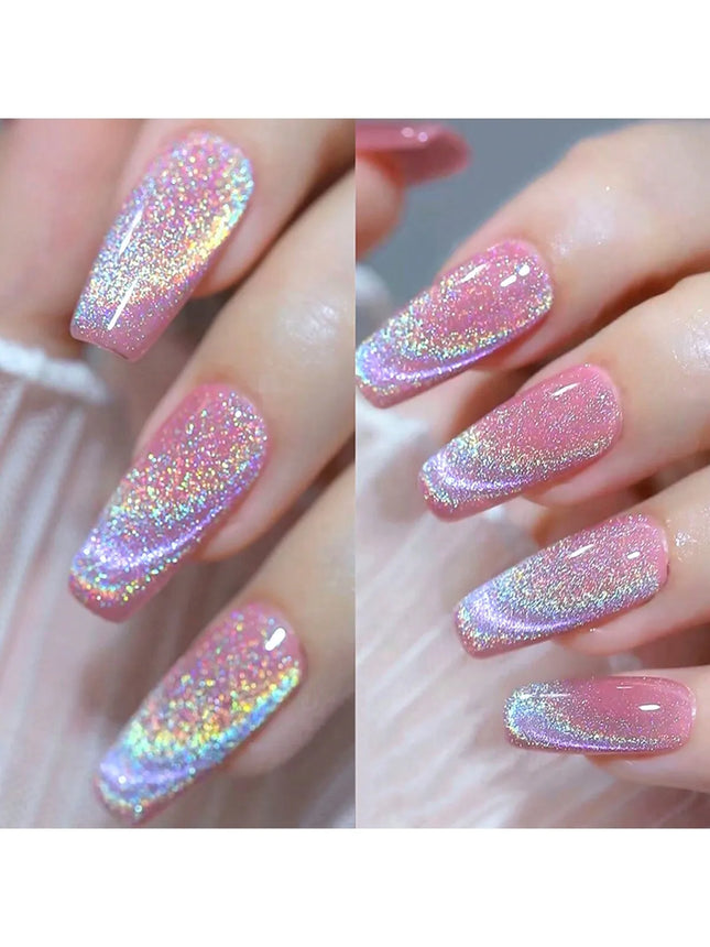 15ML Rainbow Cat Eye Nail Polish Gel Phototherapeutic Gel Soak Off Nail Magnetic Gel Polish Nail Art DlY For Salon At Home