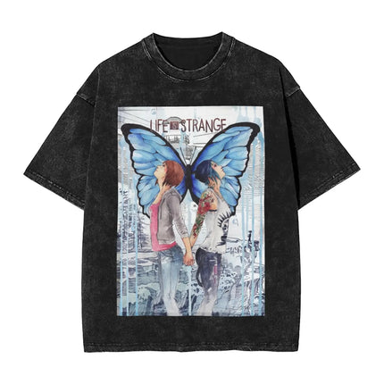 Narrative Adventure Game Life Is Strange Graphic Print T-Shirt Men Women Vintage Washed Cotton Summer Tees Oversized Casual Tops