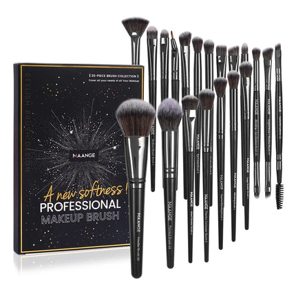 MAANGE 20Pcs Professional Makeup Brushes Set Foundation Concealer Eyeshadow Blush Brush Blending Beauty Tools with Portable Box