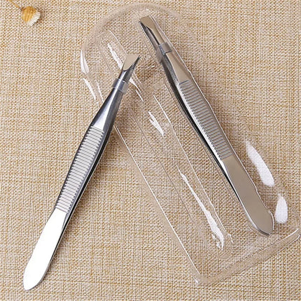 2Pcs/Set Professional Slanted/Flat Stainless Steel Hair Removal Clip Eyebrow Face Hair Remover Tweezers Eyebrow Plucking Tools