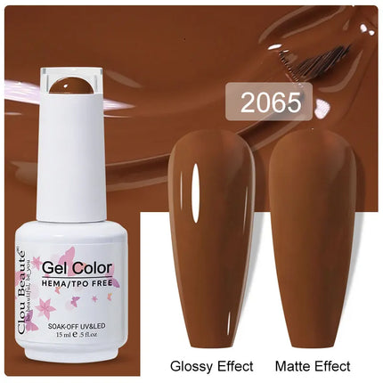 Clou Beaute 15ml Nail Gel Polish Vernis Semi Permanent UV LED Lamp Lakiery Hybrydowe Hema Free Red Nail Art Gel Lacquer Gel