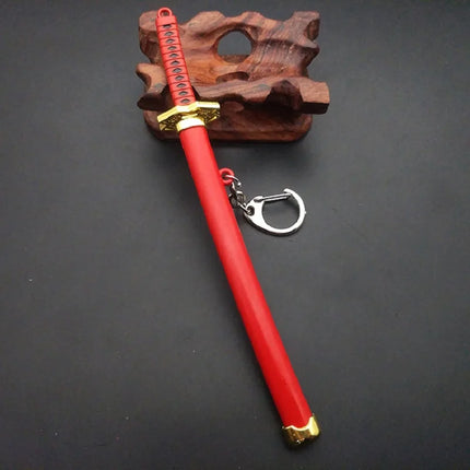 Anime Keychain Roronoa Zoro Samurai Sword Metal Key Ring Scabbard Keyring Katana Buckle Key Chain Unisex Jewelry Gift