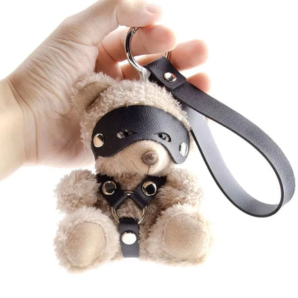 BDSM Erotic Sex Toys Plush Bear Valentines Gifts Toy Couple Pendant PU Leather Restraints Bondage Set