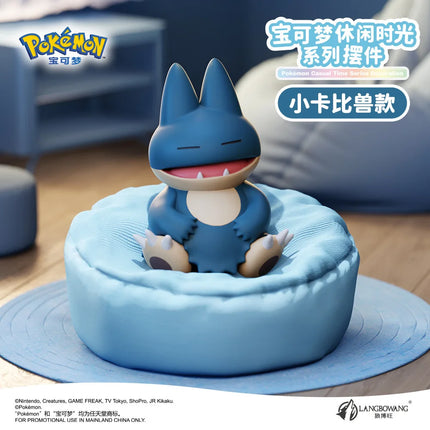 Pokemon Anime Action Figures Leisure Time Series Sleeping Position Ornament Pikachu Meowth Rowlet Model Toys Birthday Gift