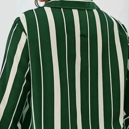Plus Size Women Shirt 2025 New Women's Striped Printed Temperament Commuter Shirt Slim Women's Shirt Long Sleeve Streetwear Tops
