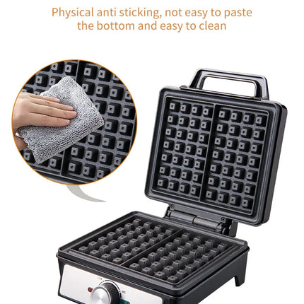 Home waffle maker, breakfast bread maker, sandwich maker, adjustable temperature control, electric baking pan