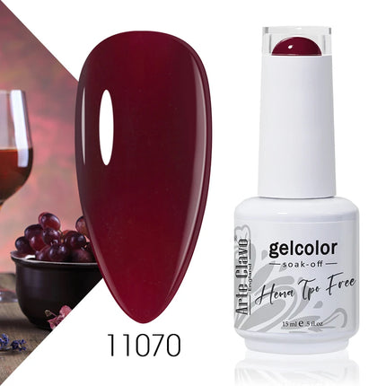 Arte Clavo Red Color Series Nail Polish UV Soak Off Varnish 15ml Manicure Nail Art Long-lasting Hema Tpo Free Gel Nail Polish