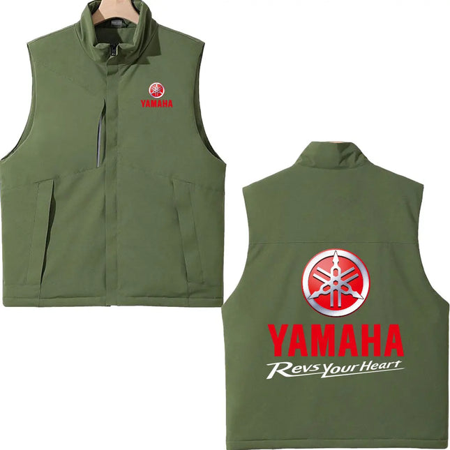 2026 Yamaha Racing Printed Cotton-Padded Vest Autumn Winter Men's Women's Outdoor Motorcycle Jacket Street Fashion Warm Clothing