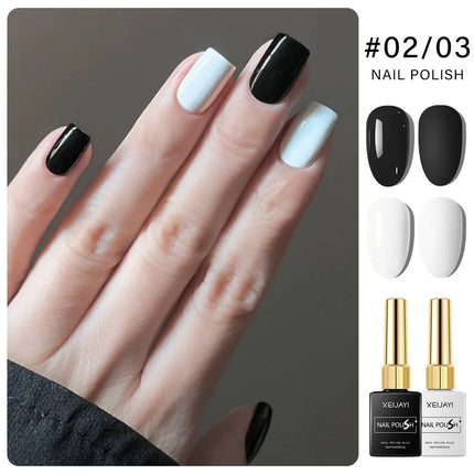 XEIJAYI 15ML White Regular Nail Polish for Semi Permanent Base Top Coat Manicure Soak Off Varnishes Nail Art esmalte de uñas