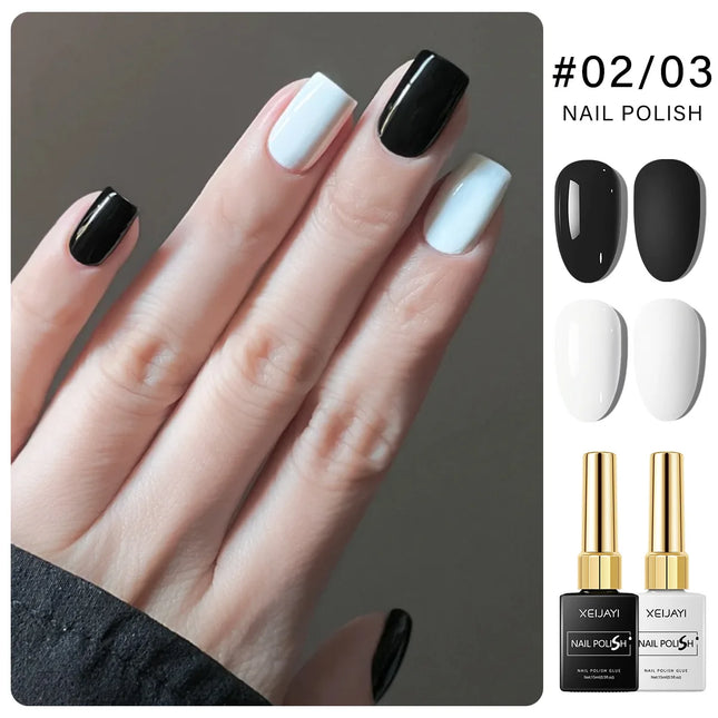 XEIJAYI 15ML White Regular Nail Polish for Semi Permanent Base Top Coat Manicure Soak Off Varnishes Nail Art esmalte de uñas