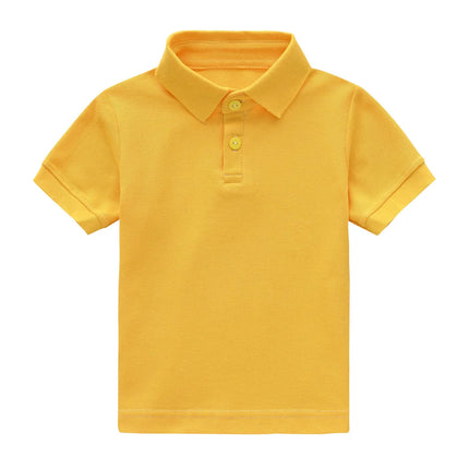 Baby Boys POLO Shirts Kids Short Sleeved T-shirt 2026 New Summer Solid Lapel Tops Toddler Boy Clothes 18M-6Y Children Clothing