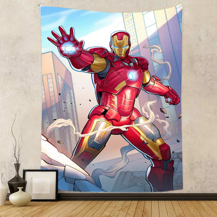 Iron Man Red Flash Backdrop for Birthday Party Decor Hero Marvel Superhero Background for Baby Shower Party Cake Table Supplies