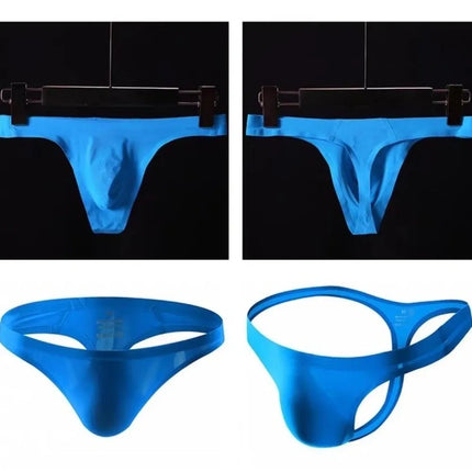 Ultra-thin Seamless Men G Strings Solid Color Thongs Male Pouch Ice Silk Underwear Breathable Low Rise Briefs Panties Underpants