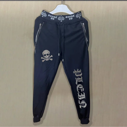 2025 new Sweatpants Track Pants Men Slim Fit Workout Trousers Male Multi-pocket Casual Rhinestones Pants  Design Sportswear