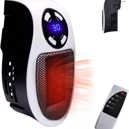 Plug In Portable Electric Heater Mini Radiator Wall Room Heater Remote Control Home Appliance Hand Warmer Machine 500W