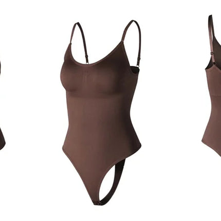 GUUDIA Spandex Bodysuit Thong String Shapewear Compression Body Shapers Cupless Wirefre Open Crotch Tummy Control Jumpsuit
