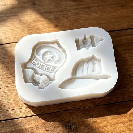 Fireman police Hat Cap Hydrant Silicone Cake Baking Mold Sugarcraft Chocolate Cupcake Resin Tools Fondant Decorating Tools