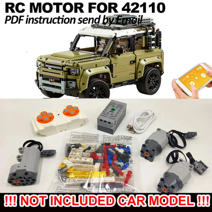 MOC 42110 Technical App Control RC Motor Set Modification Building Blocks Kit for Land SUV Defenders Rover Car DIY Bricks Toys