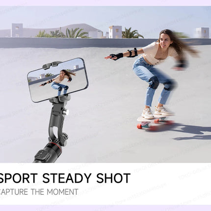 C22 AI Face Tracking Handheld Gimbal Stabiliser 360° Rotation Shoot Selfie Stick Tripod for Mobile Phone, 1/4'' Screw for Camera
