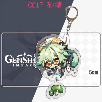 Genshin Impact Keychain Pendant ZhongLi Klee Raiden Shogun Xiao Wendi LingHua Car keyring Women Bag Charms Anime Game key chains