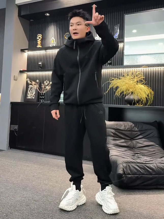 Men Casual Hoodie Sport Pants Set - Fall Two-Piece Couple Outfit / Ensemble Homme Hoodie Pantalon Sport - Automne Couple
