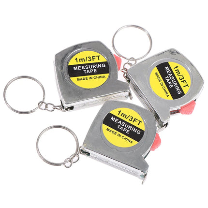1M/3ft Retractable Stainless Steel Pocket Measuring Ruler Tape Measure Keychain
