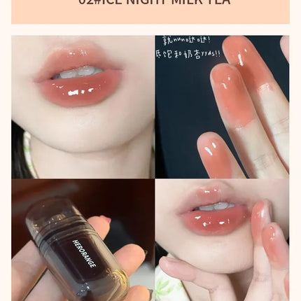 HERORANGEHR564 Enveloping Ice Night Mirror Lip Glaze Moisturizing and Moisturizing Lip Film Forming Quickly