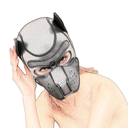 Exotic Accessory of XL New Increase Large Size Puppy Cosplay Neoprene Fetish Hood Mask for Couples Dog Role Play Erotic Costume