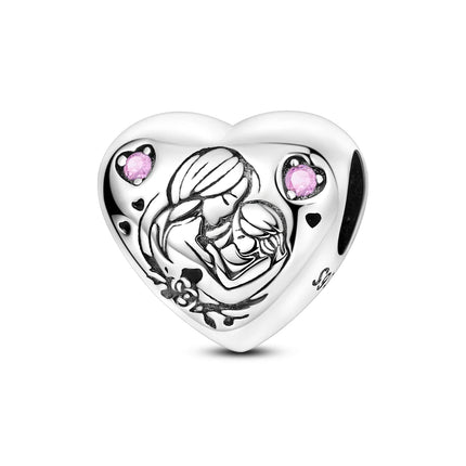 925 Sterling Silver Buckle Ring Series Charms Pendant with Cubic Zirconia, Fit DIY Bracelet Necklace Gift for Her, Sterling Silver Pendant