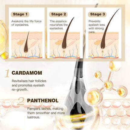 QIBEST Eyelash Makeup Set Eyebrow Eyelash Growth Serum Nourishing Enhance And 4D Black Mascara Curling Thick Lengthening Eyelash