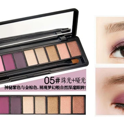 Fashion Eye Makeup Palette Natural Make Up Light 10 Color Nude Eye Shadow Shimmer Matte Eyeshadow Cosmetics Set with Brush