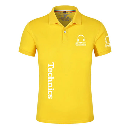 2025 Summer Men's Technics DJ Logo Print Popular High-Quality Lapel Collar Design Solid Color Comfortable Breathable Polo Shirt