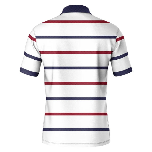Luxury brand lettered short-sleeved shirt polo, fashionable striped summer breathable T-shirt, high-end Korean style men's cloth