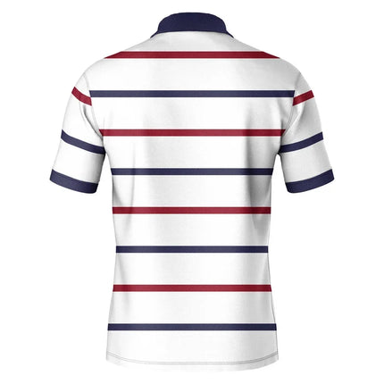 Luxury brand lettered short-sleeved polo shirt, fashionable striped summer breathable T-shirt, high-end Korean style men's clothing